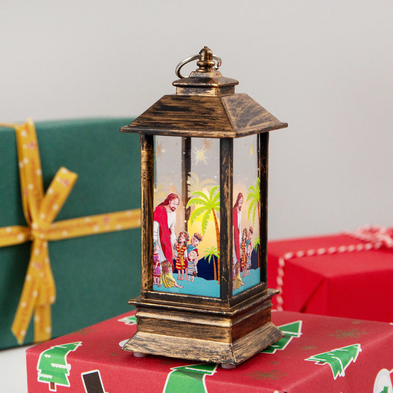 Christmas Snowman Candle Lantern Table Night Light Decor