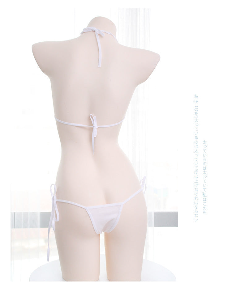 Women's Heart Embroidery Micro Bikini Lingerie Set