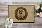Sealyham Terrier Christmas Flowers Doormat