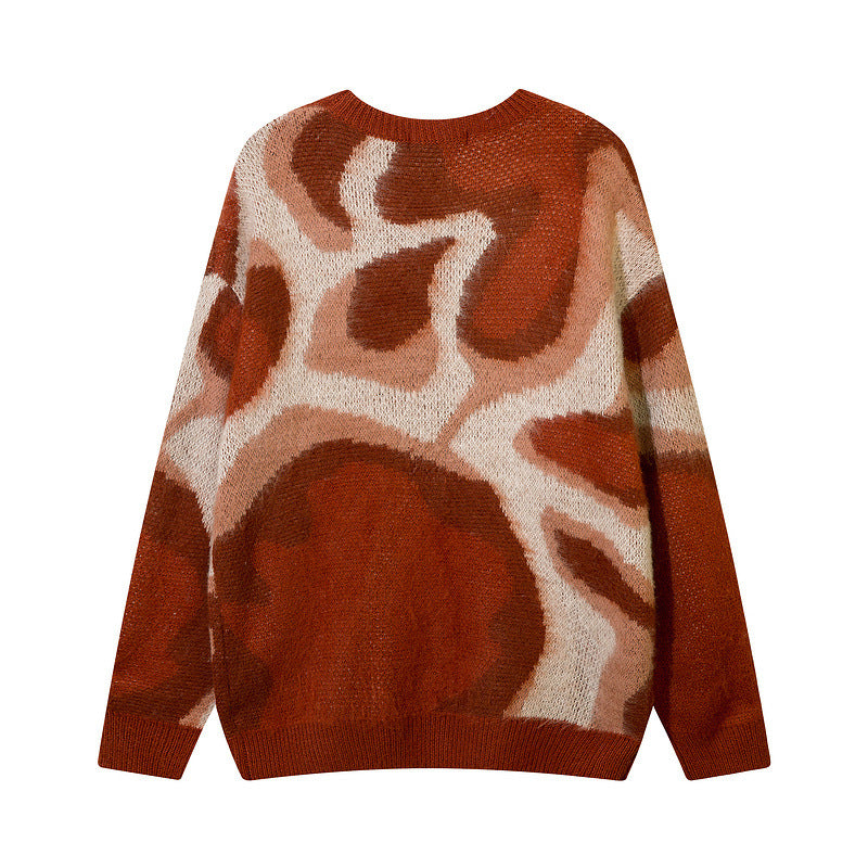 Contrast Color Couple Knitted Loose Sweater