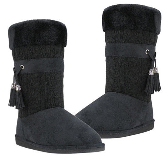 Toasty Toes Plush Knit Faux Fur Boots | Footwear