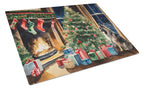Keeshond Cozy Christmas Glass Cutting Board