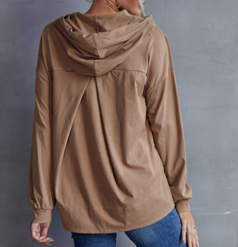 Plus Size Hooded Sweatshirt with Tap Pockets | Streetwear