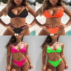 Plus Size Sexy Solid Color Bikini Swimsuit for Women