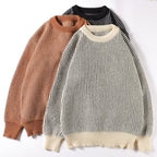 Men's Round Neck Striped Sweater