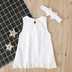 Summer Style Girls' Sleeveless Bow Dress Set