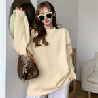 Weiyi Women's Blue Pullover Long Sleeve Chic Top | Streetwear