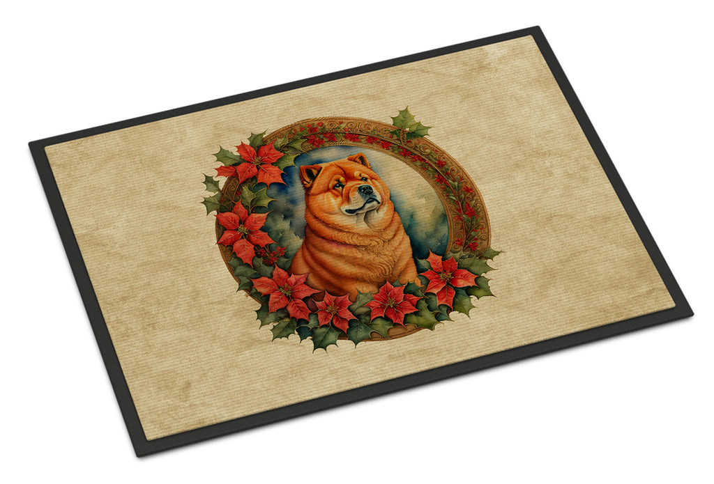 Chow Chow Christmas Flowers Doormat