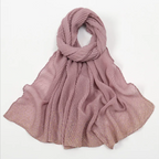 Gilded Crumpled Solid Color Polyester Scarf for Women