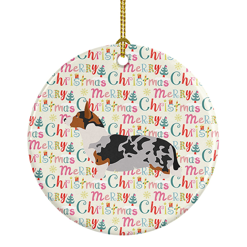 Welsh Corgi Cardigan Merry Christmas Ceramic Ornament