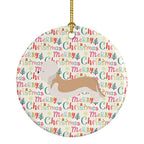 Dandie Dinmont Terrier Merry Christmas Ceramic Ornament