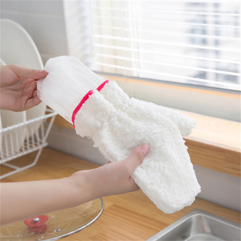Bamboo Fiber Kitchen Dishwashing Gloves (Non-Oily)