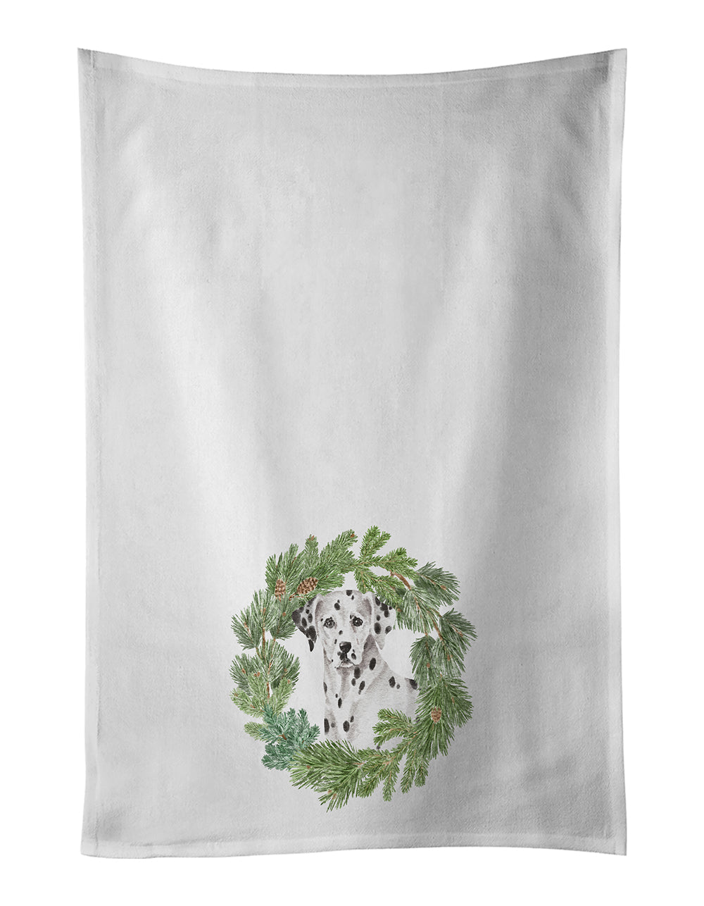 Dalmatian Christmas Wreath Kitchen Towel Set of 2