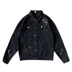 Hip-Hop Loose Embroidered Denim Jacket for Men