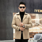 Men's Mid Length Autumn Windbreaker - Business Casual Plus Size