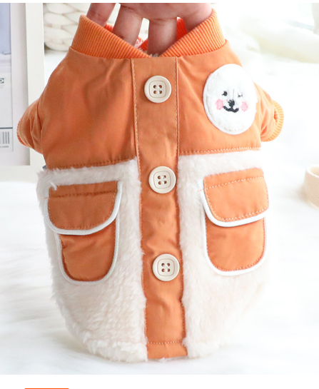 Warm Dog Jacket with Double Pockets and Padding