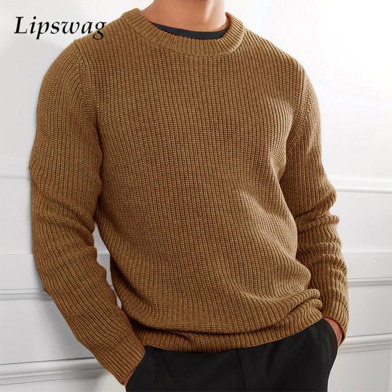 2024 Spring Men's Casual Long Sleeve Knit Sweater