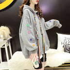 Korean Style Button Stitching Drawstring Blouse Jacket