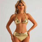 Women's Solid Color Sexy Split Bikini Set for Beach