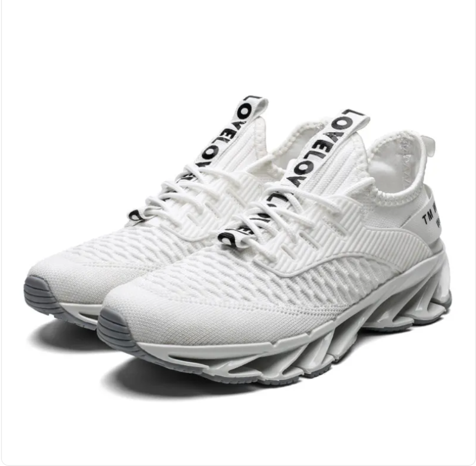 Versatile Knife-Edge White Knit Shoes | Footwear
