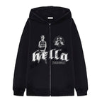 Women's Black Zip Hoodie - Street Hip Hop Goth Harajuku | Streetwear