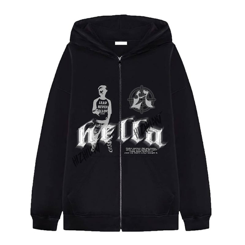 Women's Black Zip Hoodie - Street Hip Hop Goth Harajuku | Streetwear