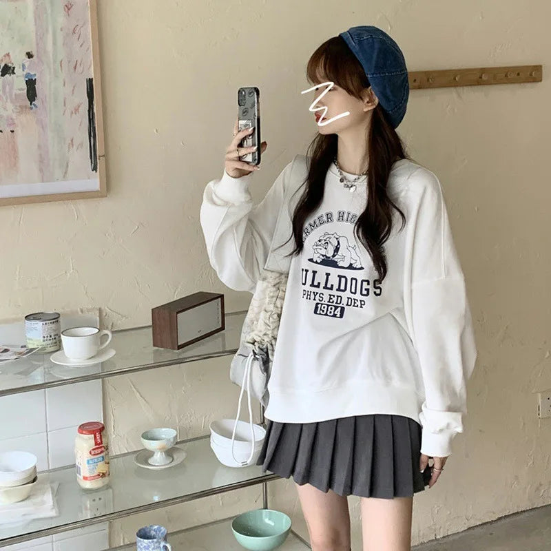 Women's VIPOL Letter Print Long Sleeve Hoodie (2023) | Streetwear