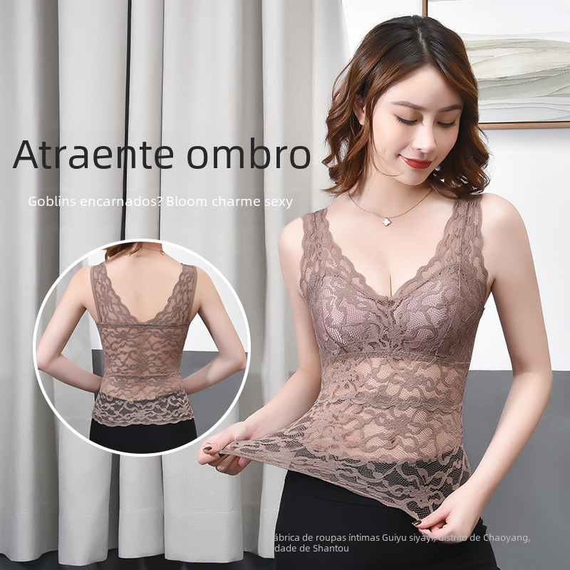 Lace Backless Tube Top with Wide Straps and Padding