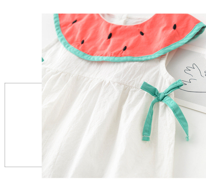 Cute Watermelon Collar Sleeveless Bodysuit