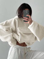 Knitted Lambswool Hooded Long Sleeve Sweater for Fall