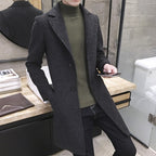 Men's Thick Wool Blend Casual Trench Coat Plus Size 5XL