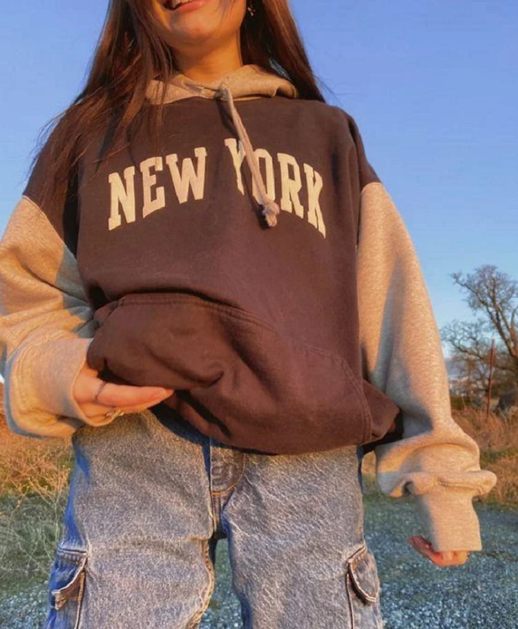Casual Hooded Sweatshirt with Letter Embroidery | Streetwear