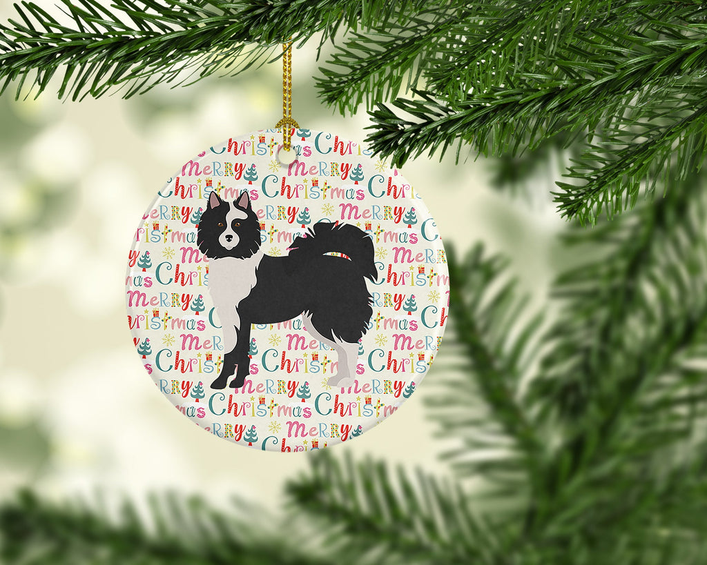 Elo Dog #2 Merry Christmas Ceramic Ornament