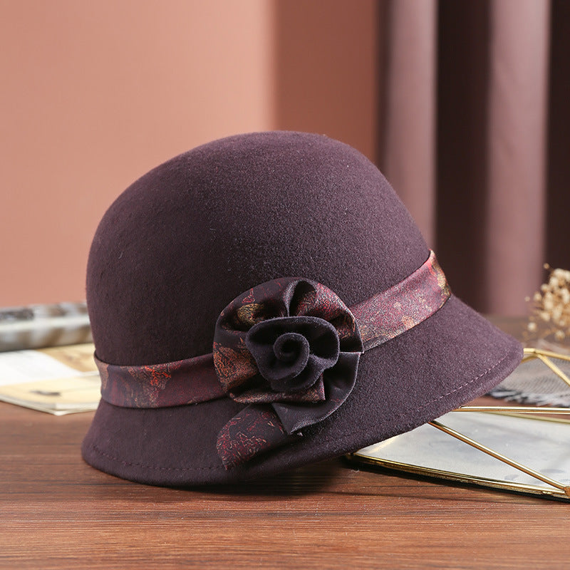 Korean Style Women's Wool Cap for Autumn & Winter | Embroidered Cap