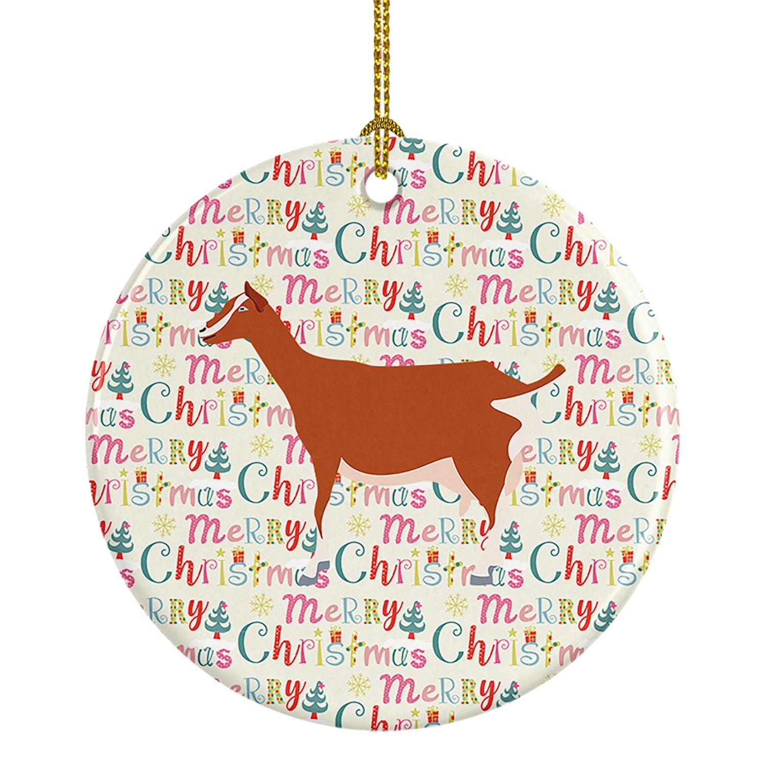 Toggenburger Goat Christmas Ceramic Ornament