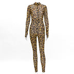2019 Women's Leopard Print Bodysuit & Jumpsuit Outfit