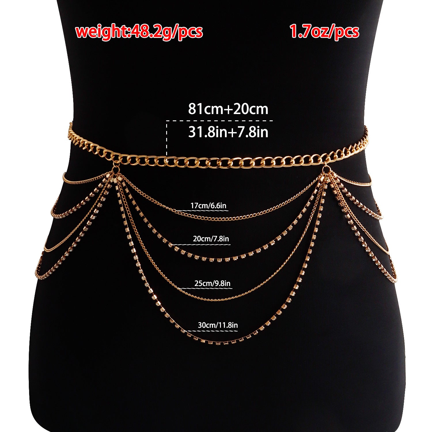 Rhinestone Body Chain Harness