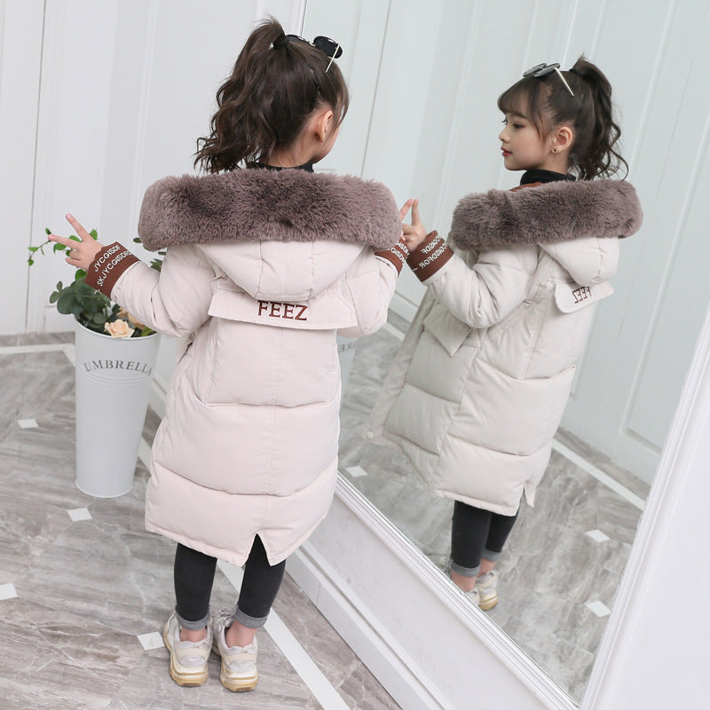 Solid Color Girls Down Padded Jacket