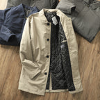Men's Thick Thermal Quilted Windproof Trench Coat