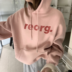 Thick Plus Velvet Hooded Sweater with Letter Design