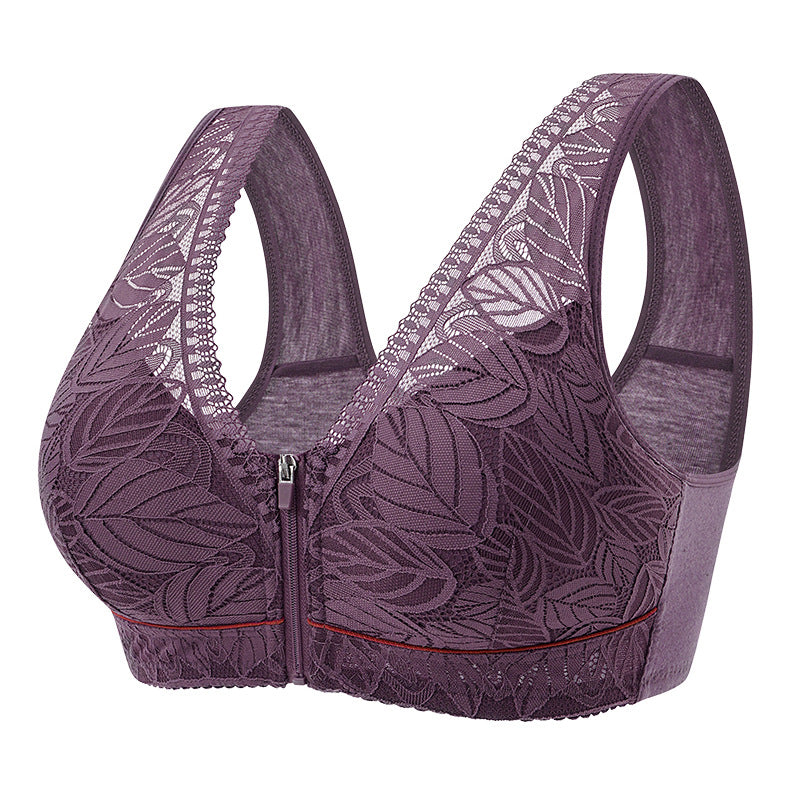 Soft Cotton Lace Bra for Elderly Women, Large Size
