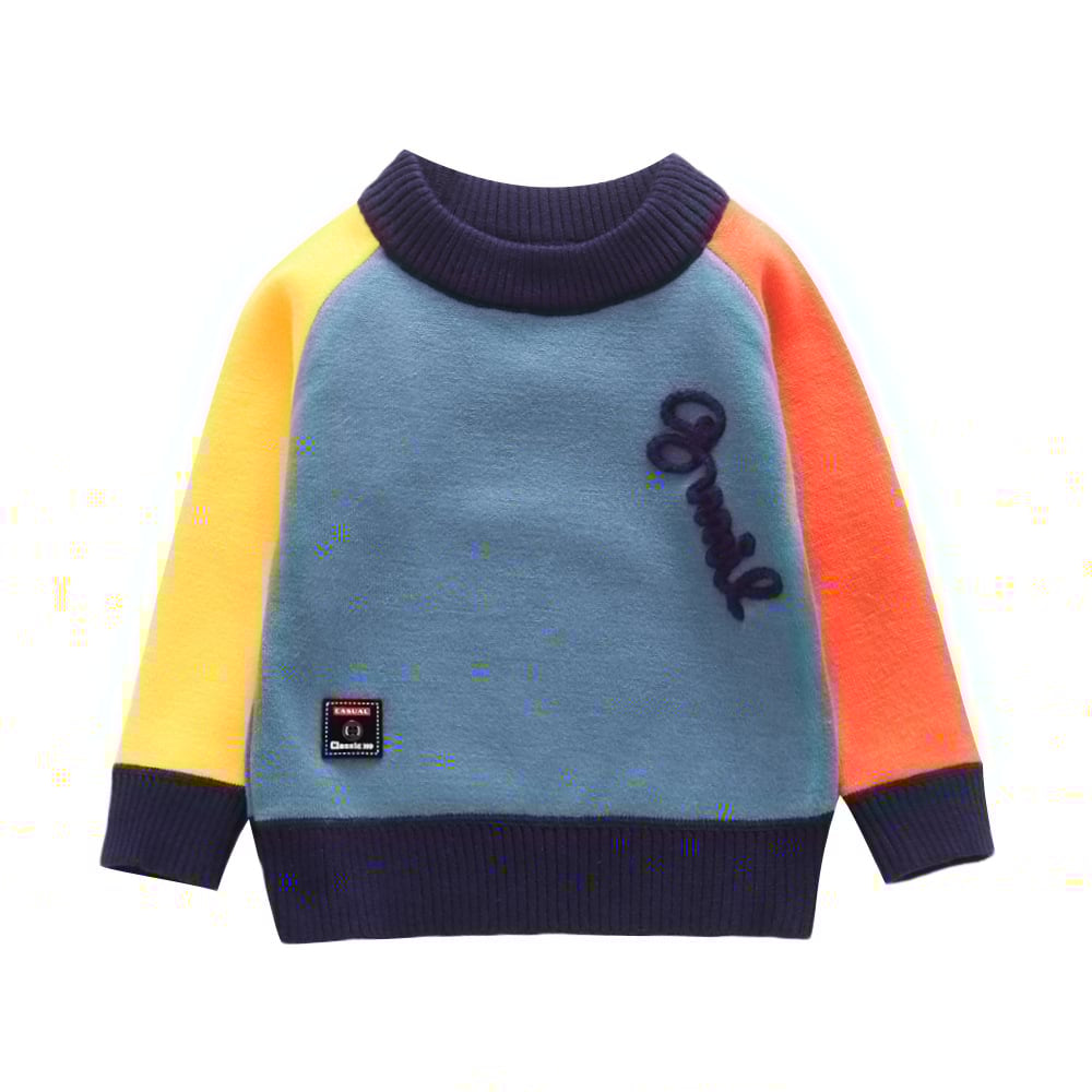 Children's Velvet Round Neck Sweater