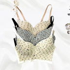 Rhinestone Beaded Bustier Push-Up Bralette Crop Top