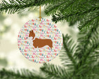 Pembroke Welsh Corgi Merry Christmas Ceramic Ornament