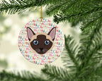 Tonkinese Cat Christmas Ceramic Ornament