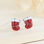 Silver Christmas Hat Earrings for Women