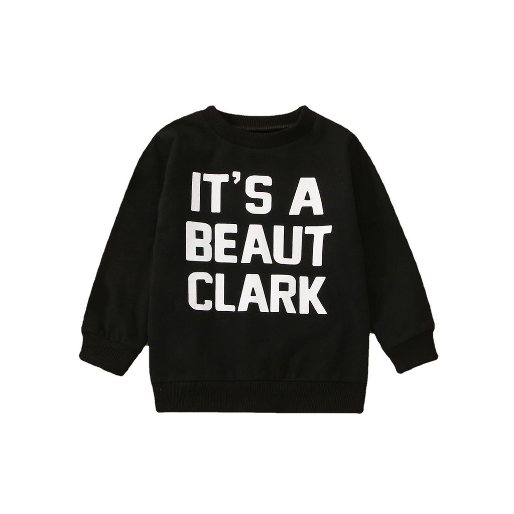 Boys Crewneck Sweatshirt Jacket with Letter Design | Streetwear