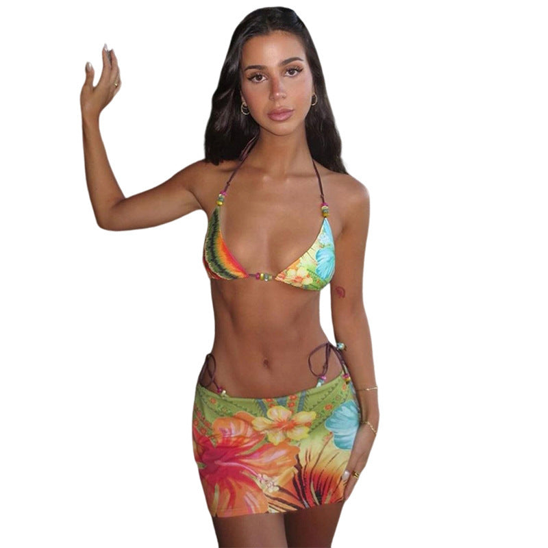 Hip Lifting Strap Print Bikini Set – Sexy Two-Piece for Women
