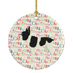 French Bulldog Merry Christmas Ceramic Ornament