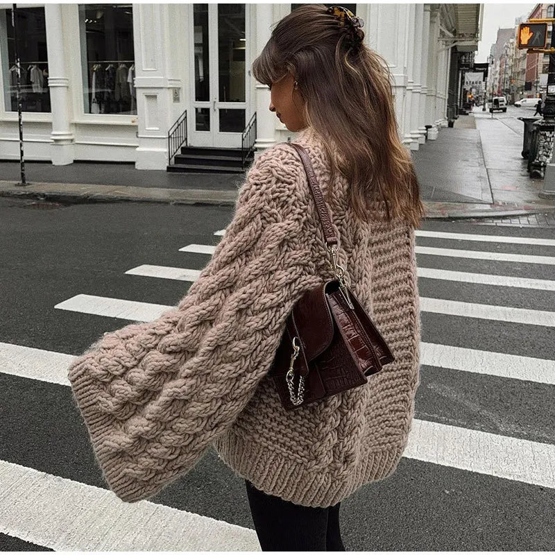 Round Neck Knit Pullover Sweater | Streetwear